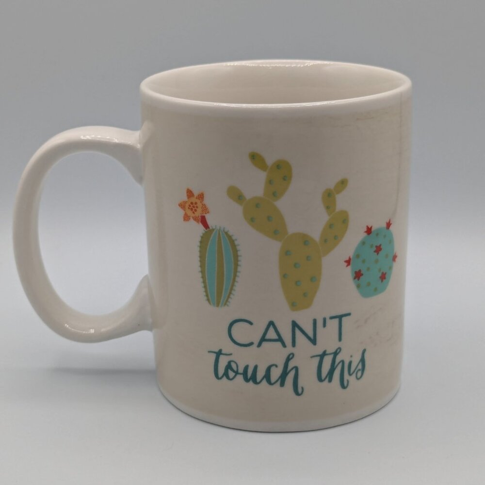 P. Graham Dunn "Can't Touch This" Cactus Mug - Crackle Finish, 12 oz